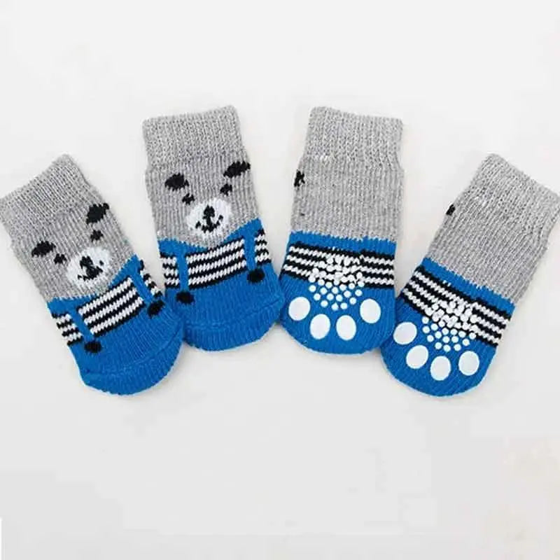 Adorable Cartoon Duck Pet Socks for Cats & Dogs - 2 Pairs of Non-Slip Soft Paw Protectors