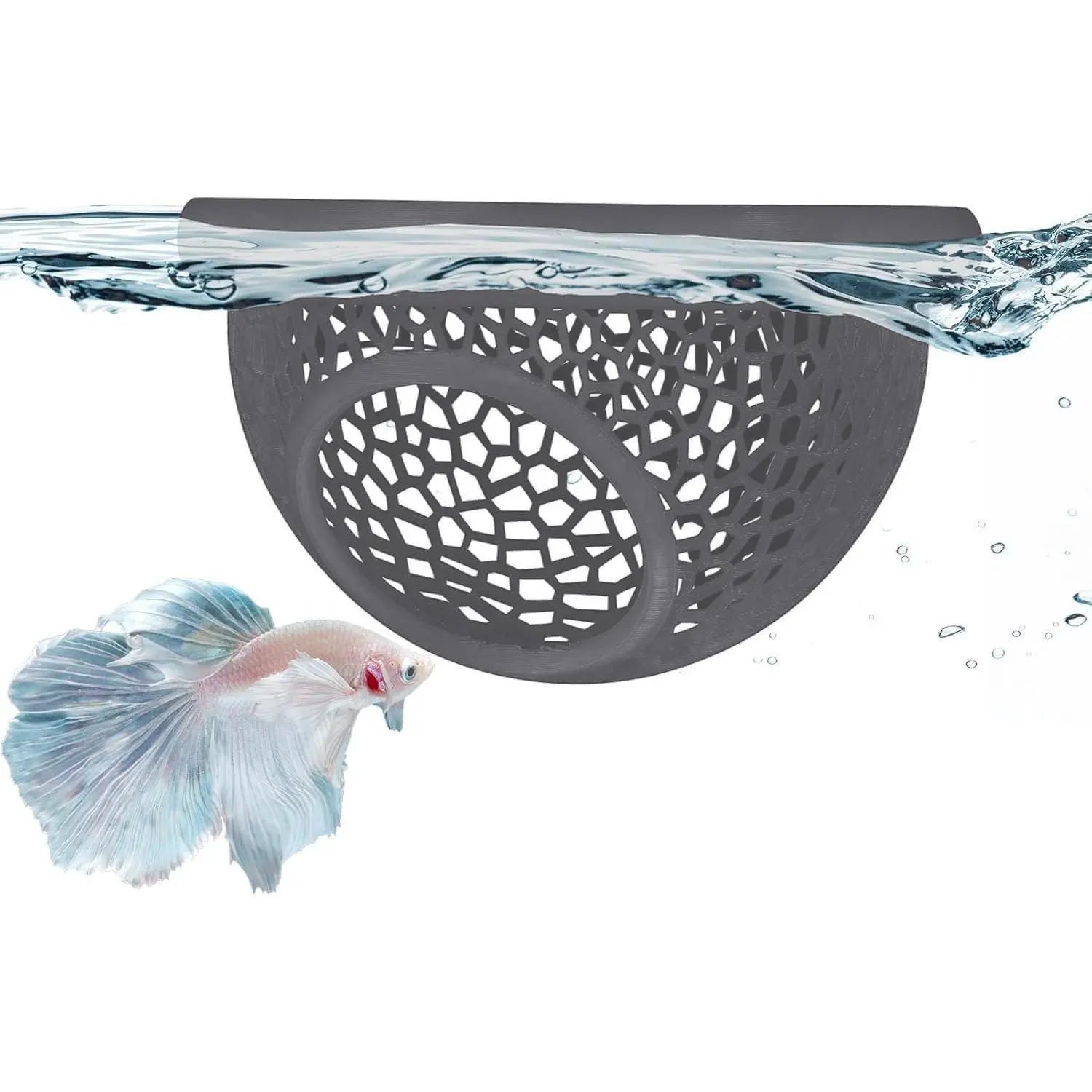 Floating Betta Hide & Shrimp Cave - Multi-Functional Hammock and Feeding Ring for Betta Fish, Shrimp & Small Aquatic Pets