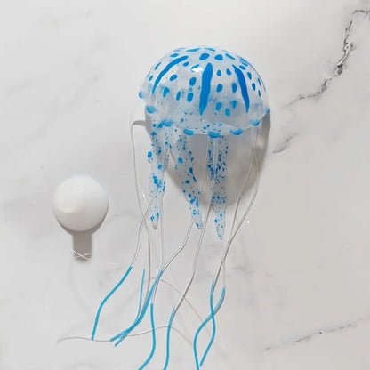 Vibrant Fluorescent Jellyfish Set of 3 - Stunning Aquarium Decor for LED Fish Tanks, Floating Realistic Ornaments