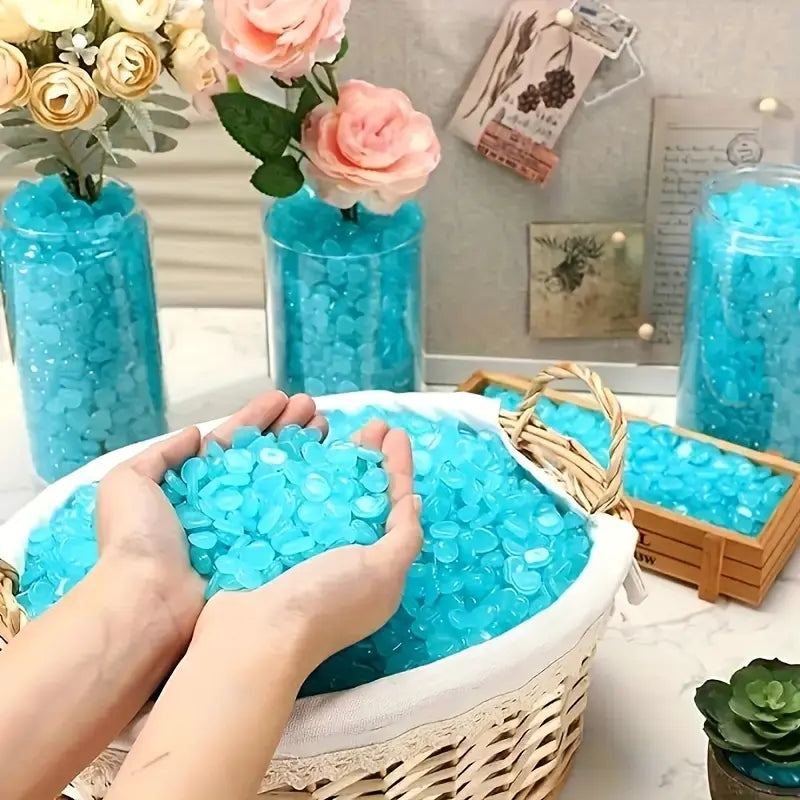 Glow-In-The-Dark Aquarium Stones - Fluorescent Resin Pebbles for Stunning Fish Tank & Garden Decor (100/200/600/1000 Pcs)