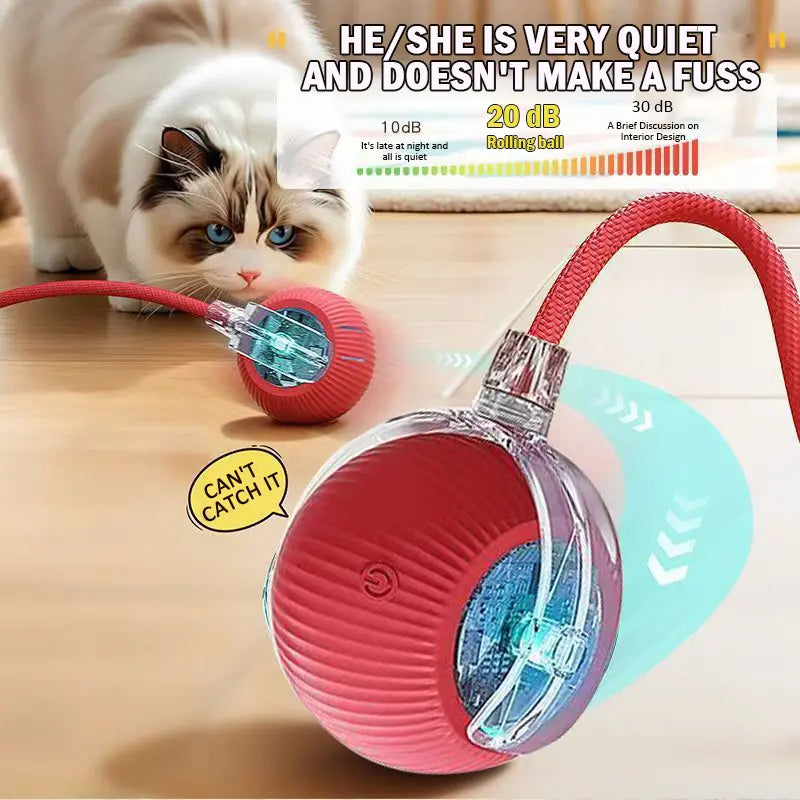 Rechargeable Rolling Ball for Dogs and Cats - Durable, Automatic, with Obstacle Avoidance for All Pet Sizes