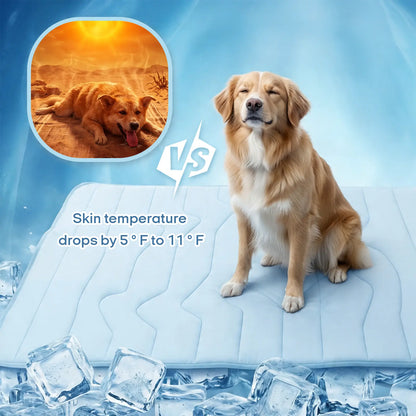 Vagascape Eco-Friendly Cooling Pet Mat - Portable & Durable Cooling Pad for Large Dogs and Cats, Perfect for Outdoor Adventures, Camping, and Crate Use, Machine Washable, No Gel Needed