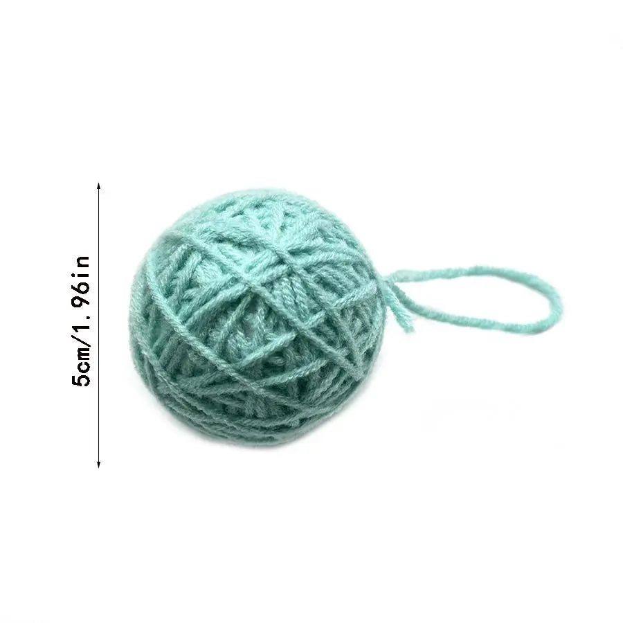 Colorful Cat Yarn Ball Teaser Set - 4 Interactive Stuffed Toys for Indoor & Outdoor Fun!