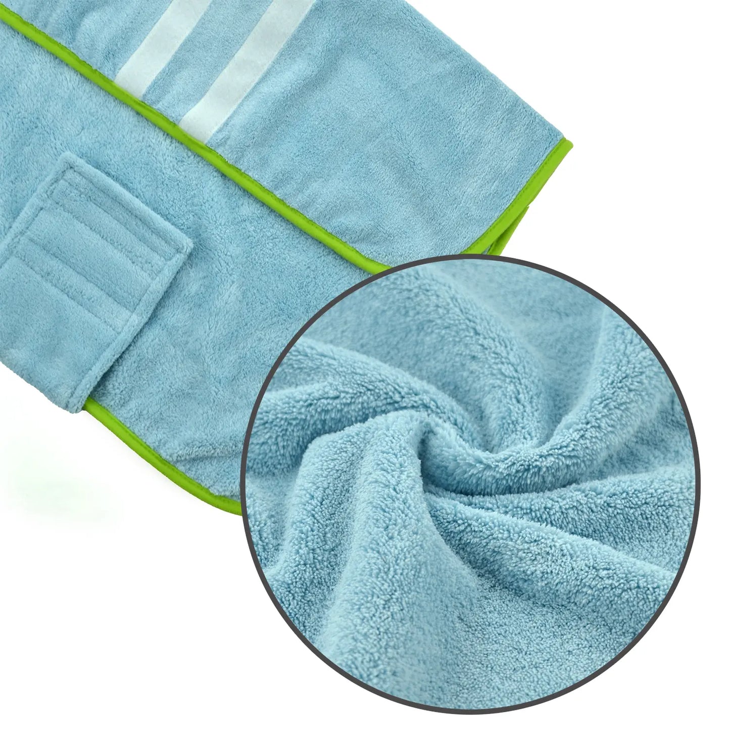 Quick-Dry Dog Bathrobe & Towel Set - Adjustable Microfiber Robe with Drying Gloves for Cozy Grooming & Beach Fun