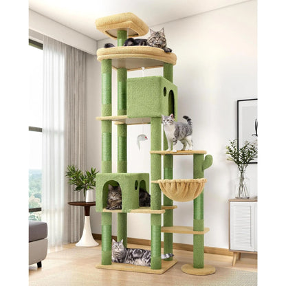 Ultimate XXL Cat Tree - 83 Inch Indoor Tower for Large Cats, Heavy Duty Design with 9 Posts - Dark Grey