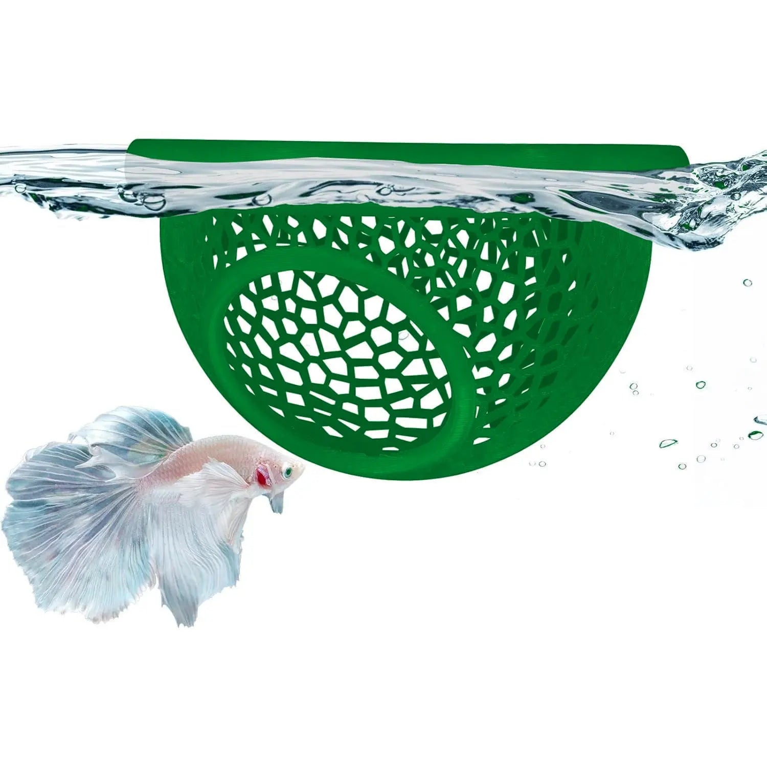 Floating Betta Hide & Shrimp Cave - Multi-Functional Hammock and Feeding Ring for Betta Fish, Shrimp & Small Aquatic Pets