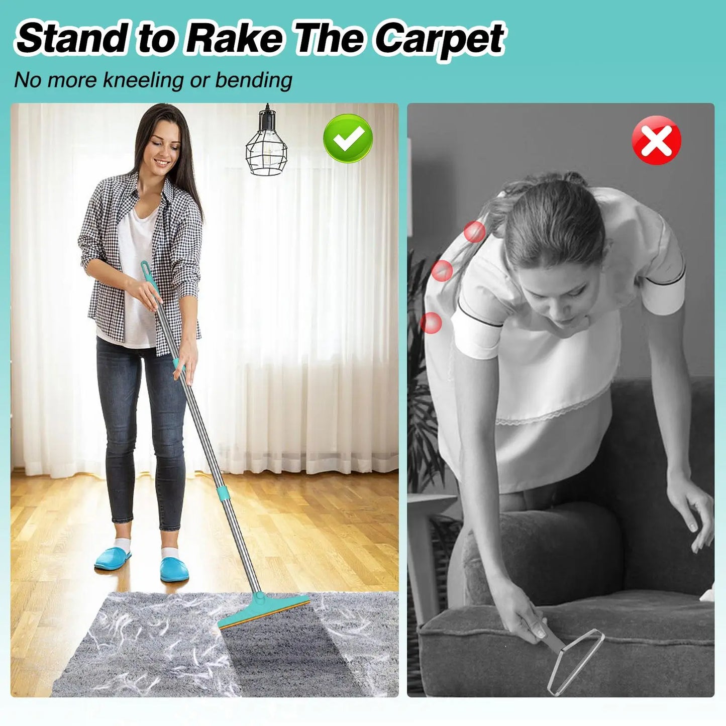 Adjustable Cat Hair Remover Brush - Ultimate Pet Hair Cleaning Tool for Carpets & Floors, Perfect Valentine’s Day Gift!