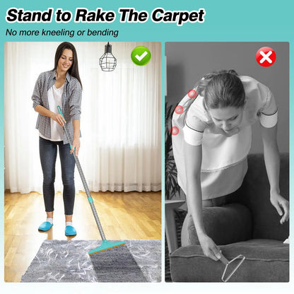 Adjustable Cat Hair Remover Brush - Ultimate Pet Hair Cleaning Tool for Carpets & Floors, Perfect Valentine’s Day Gift!