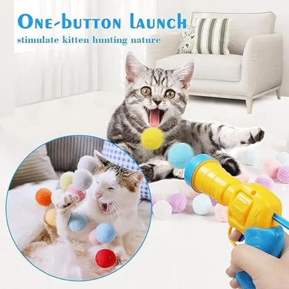 Cat Toy Ball Launcher Set - Colorful Fun for Indoor Play and Self-Entertainment!