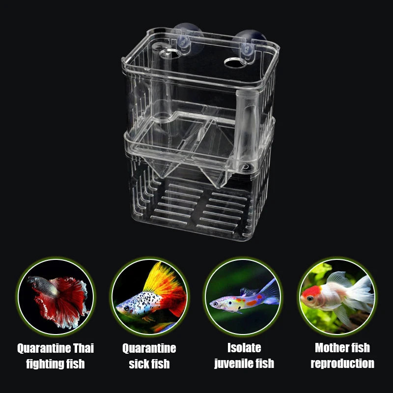 Multifunctional Fish Aquarium Fish Breeding Isolation Box High Clear Aquarium Breeder Fishtank Double Guppies Hatching Incubator