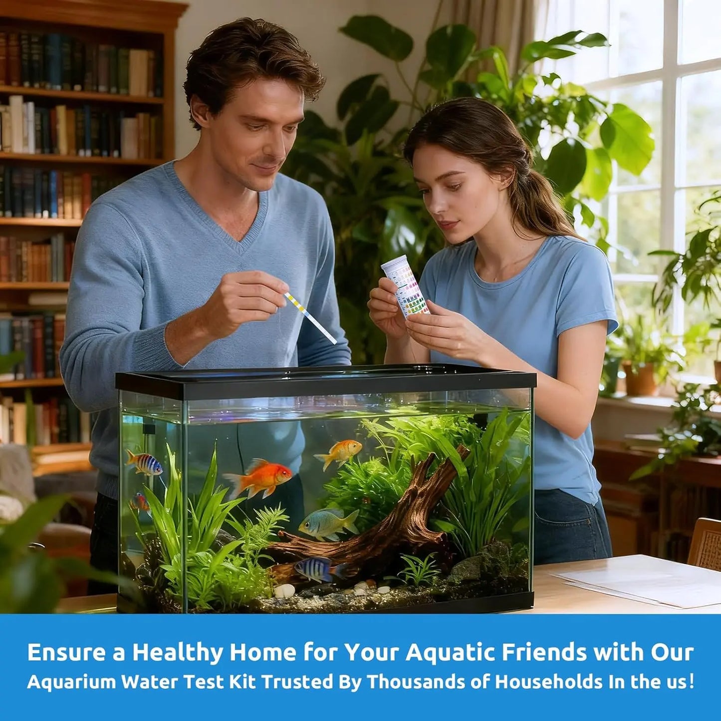 Comprehensive 9-In-1 Aquarium Test Strips - Fast & Accurate Water Testing for Ammonia, Nitrate, pH, Chlorine & More (65 & 135 Ct)