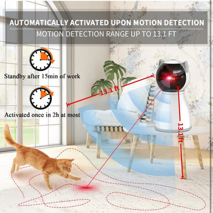 Interactive Rechargeable Laser Cat Toy - 4th Generation Motion Activated Fun for Bored Indoor Cats, Kittens, and Dogs