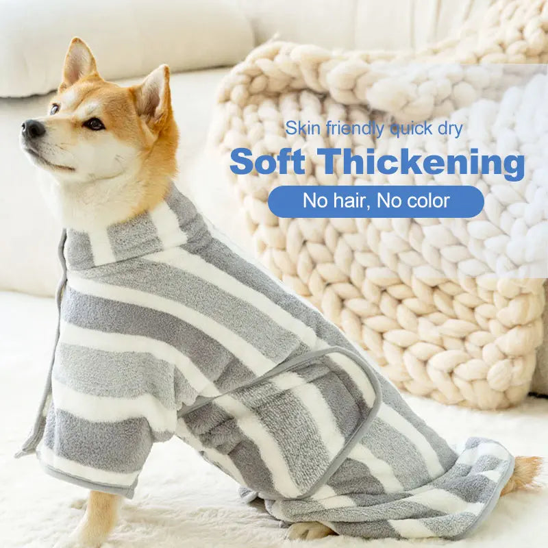 Super Absorbent Two-Color Dog Bathrobe Towels - Quick-Drying & Adjustable for Small, Medium, and Large Dogs!