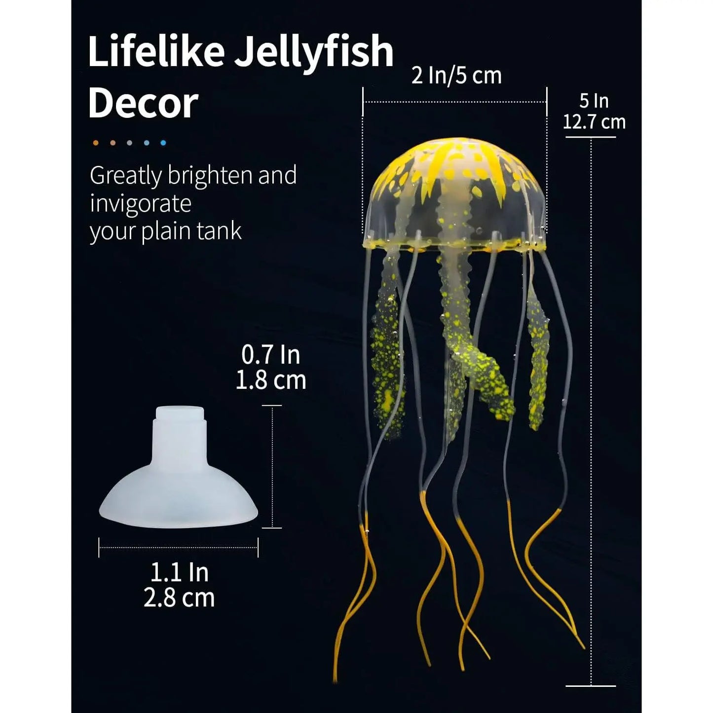 Vibrant 6-Pack Glowing Jellyfish Aquarium Ornaments - Enchanting Underwater Decor