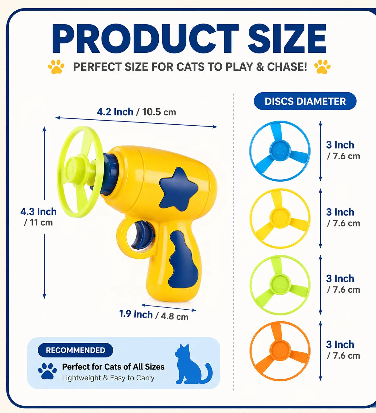 Engaging 6-Piece Interactive Cat Toy Set - Flying Disc & One-Click Spinner for Indoor Fun & Exercise