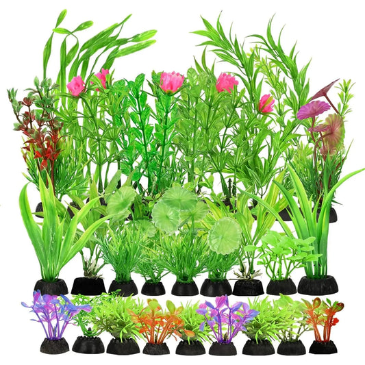 Vibrant 30 Count Artificial Aquarium Fish Tank Decorations - Lush Green Plastic Water Grass for Stunning Aquatic Display