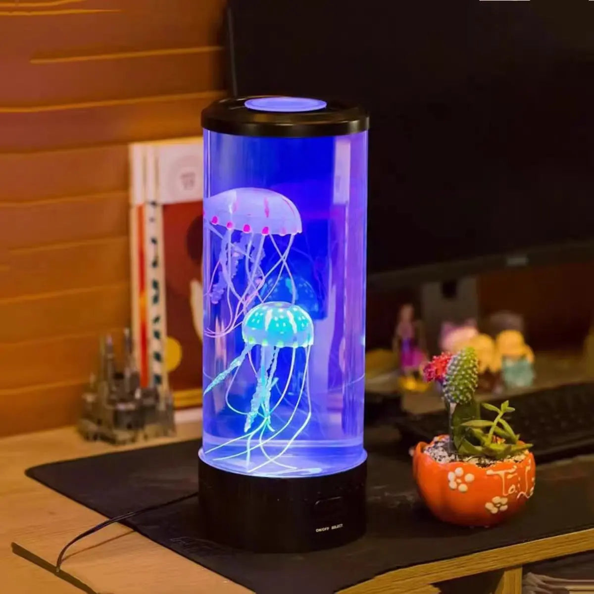 Vibrant Fluorescent Jellyfish Set of 3 - Stunning Aquarium Decor for LED Fish Tanks, Floating Realistic Ornaments