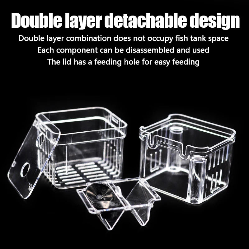 Multifunctional Fish Aquarium Fish Breeding Isolation Box High Clear Aquarium Breeder Fishtank Double Guppies Hatching Incubator