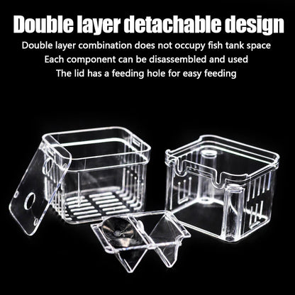 Multifunctional Fish Aquarium Fish Breeding Isolation Box High Clear Aquarium Breeder Fishtank Double Guppies Hatching Incubator