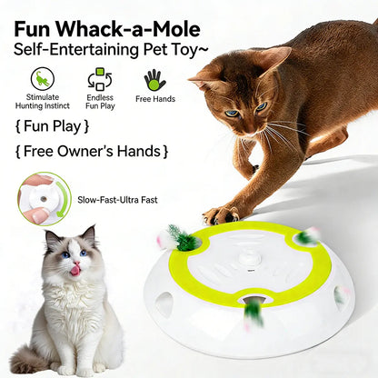 Whack a Mole Cat Toy - Automatic Feather Mice for Endless Fun!