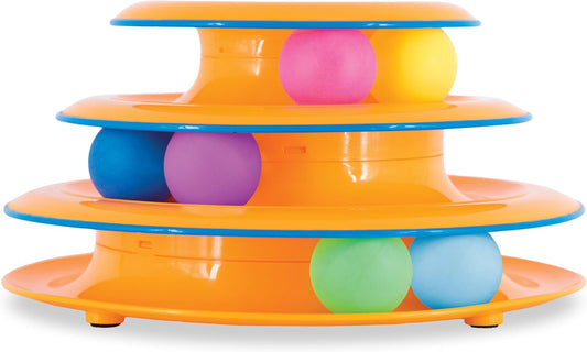 Tower of Tracks Interactive Cat Toy, 6 Spinning Balls, 10" X 5.3"