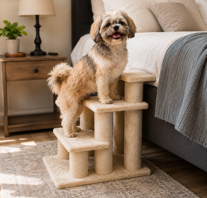 Help Pets Reach Beds Safely With Steady Steps