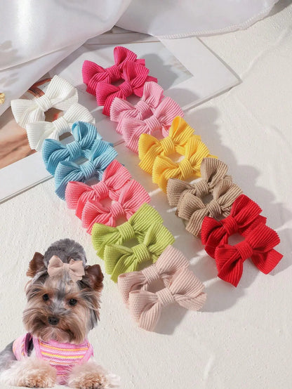 20 Pcs Adorable Pet Hair Bows & Headbands for Small Dogs - Perfect Grooming Accessories for Holidays, Parties, and Everyday Style!