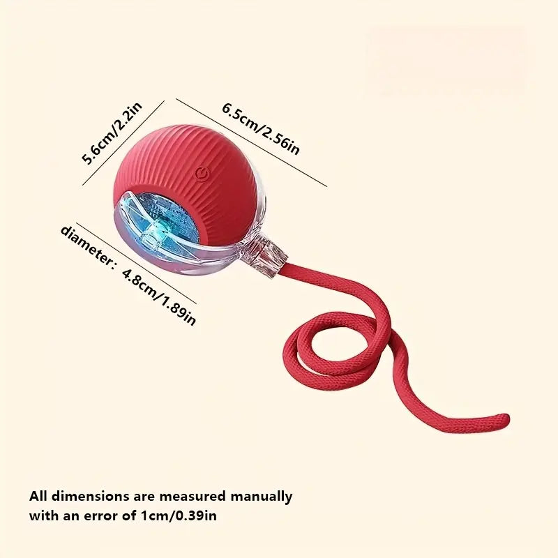 Interactive USB Rechargeable Cat Toy Ball with Colorful Lights - Automatic Fun for Indoor Kittens!