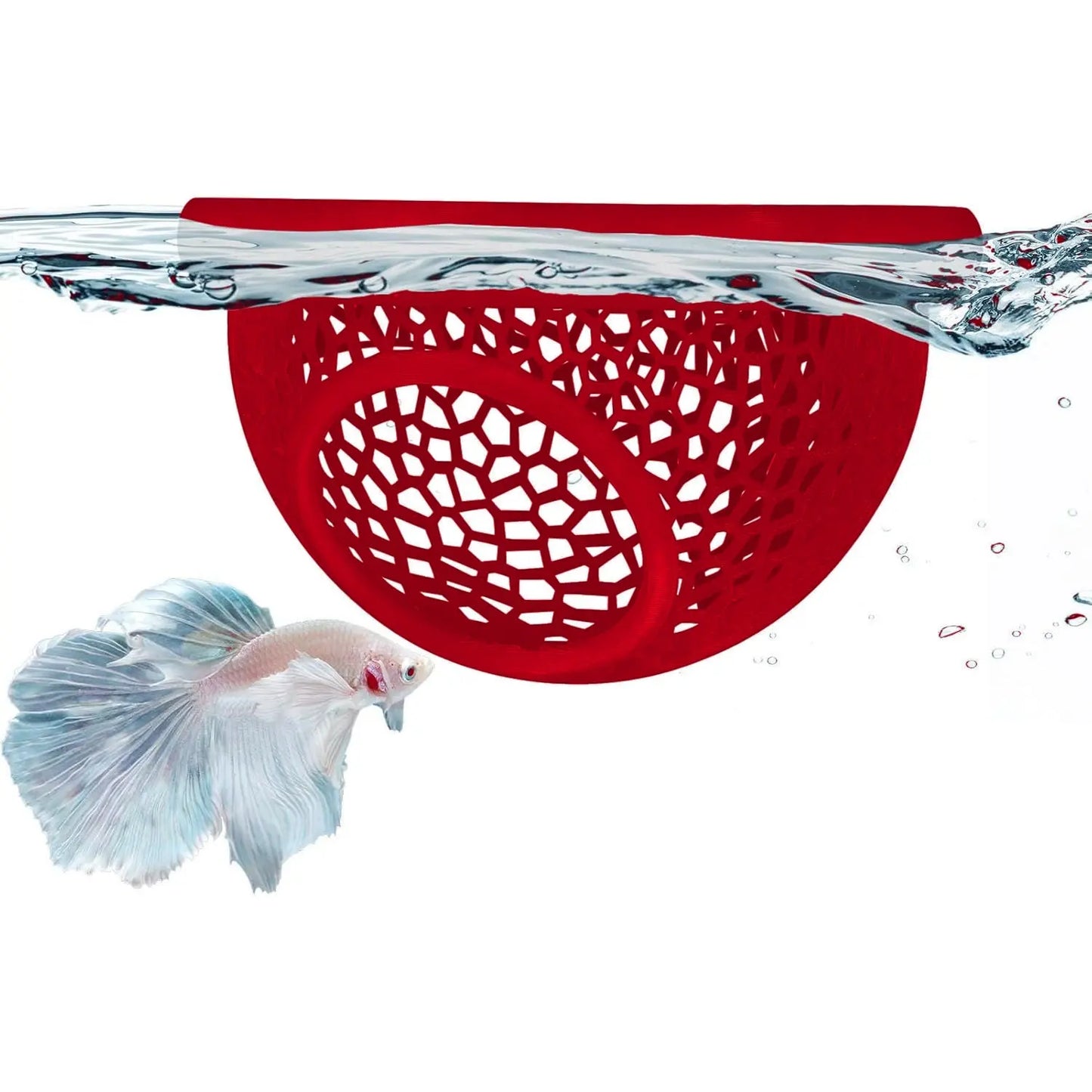 Floating Betta Hide & Shrimp Cave - Multi-Functional Hammock and Feeding Ring for Betta Fish, Shrimp & Small Aquatic Pets