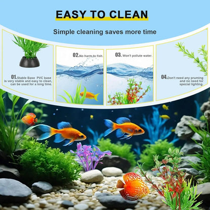 Vibrant 30 Count Artificial Aquarium Fish Tank Decorations - Lush Green Plastic Water Grass for Stunning Aquatic Display