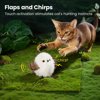 Potaroma Interactive Flapping Bird Cat Toy – Realistic Chirping & Rechargeable Fun for Cats & Kittens (5.1" – Cuckoo)
