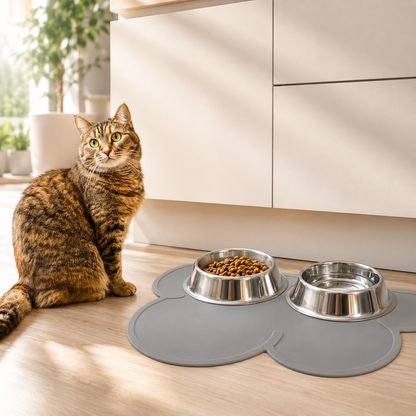 Keep Mealtime Cleaner & Less Messy – Anti-Slip Waterproof Pet Feeding Mat for Dogs & Cats