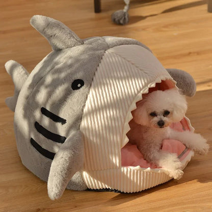 Transform Your Pet's Comfort with the Adorable Luxury Plush Shark Bed