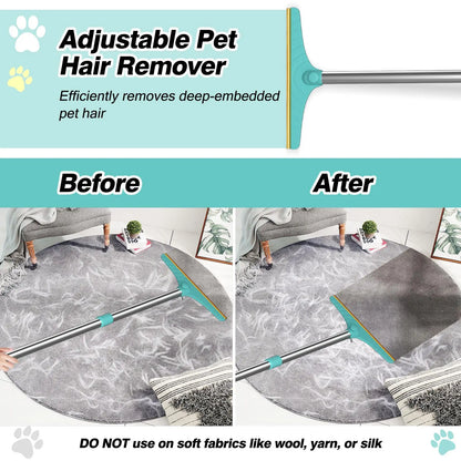 Adjustable Cat Hair Remover Brush - Ultimate Pet Hair Cleaning Tool for Carpets & Floors, Perfect Valentine’s Day Gift!