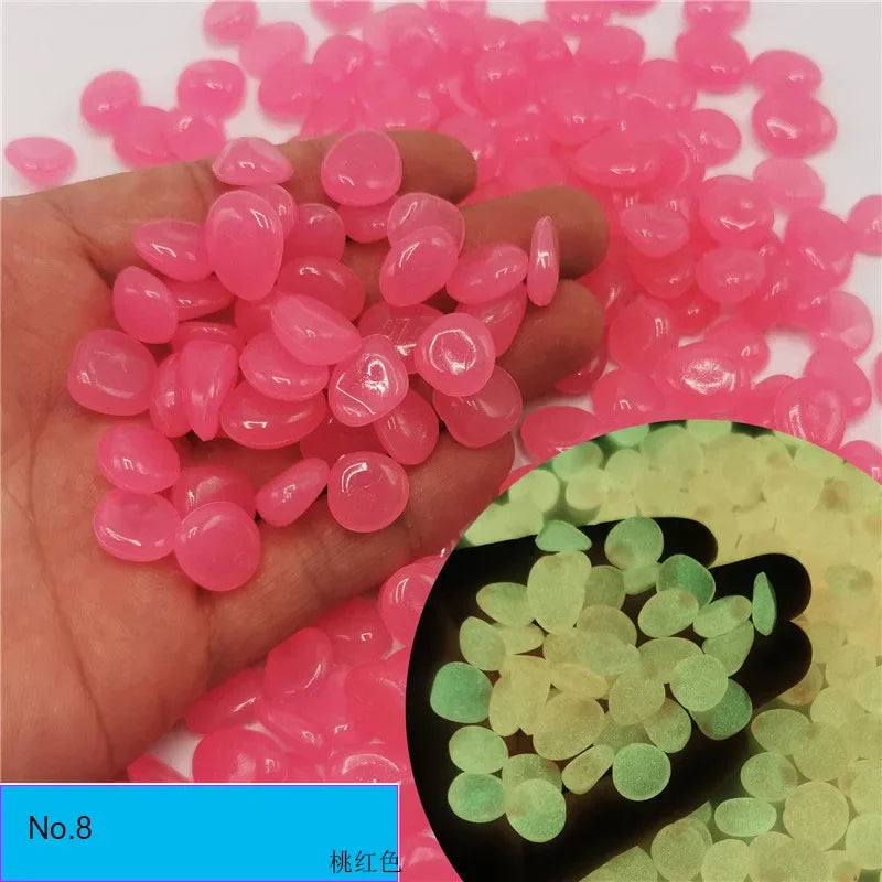 100 Pcs Luminous Rock, Stone Luminous Dark Garden Pebbles, Sidewalk Fish Tank Decoration, Aquariums, Fish Tanks Loom