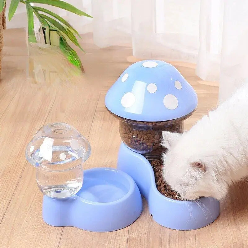 Smartpaws 1.8L Automatic Pet Feeder with Anti-Tipping Mushroom Bowl - Perfect for Mess-Free Mealtime!