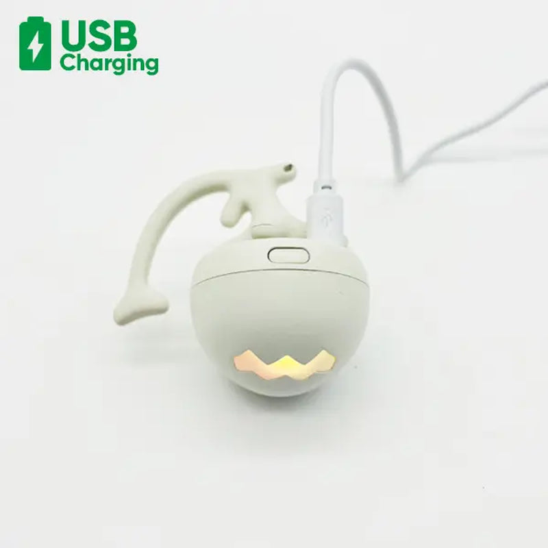 Interactive Fishbone Rolling Ball Cat Toy with Catnip - USB Rechargeable Kicker for Indoor Fun!