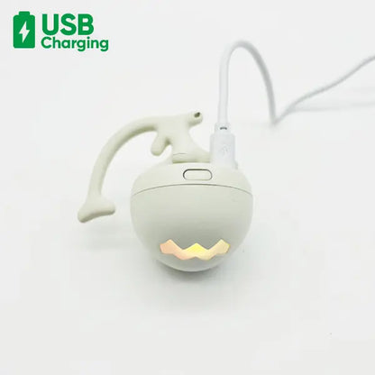 Interactive Fishbone Rolling Ball Cat Toy with Catnip - USB Rechargeable Kicker for Indoor Fun!