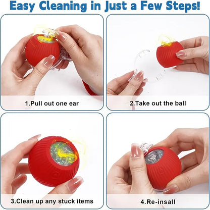 Interactive USB Rechargeable Cat Toy Ball with Colorful Lights - Automatic Fun for Indoor Kittens!