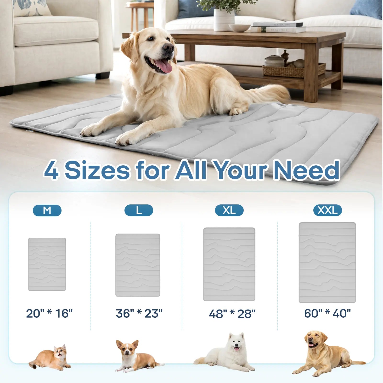 Vagascape Eco-Friendly Cooling Pet Mat - Portable & Durable Cooling Pad for Large Dogs and Cats, Perfect for Outdoor Adventures, Camping, and Crate Use, Machine Washable, No Gel Needed