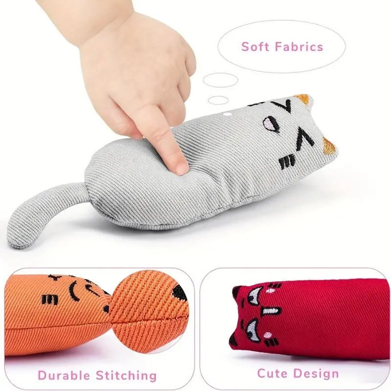 Vibrant Catnip Chew & Teaser Toy - Durable Interactive Fun for Indoor Cats!