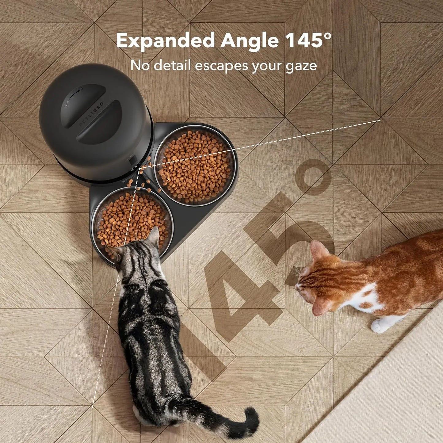 PETLIBRO 5L Automatic Cat Feeder with HD Camera & Night Vision - 2-Way Audio, 5G Wifi, Dual Tray, Alerts for Cats & Dogs - Perfect for Multi-Pet Households