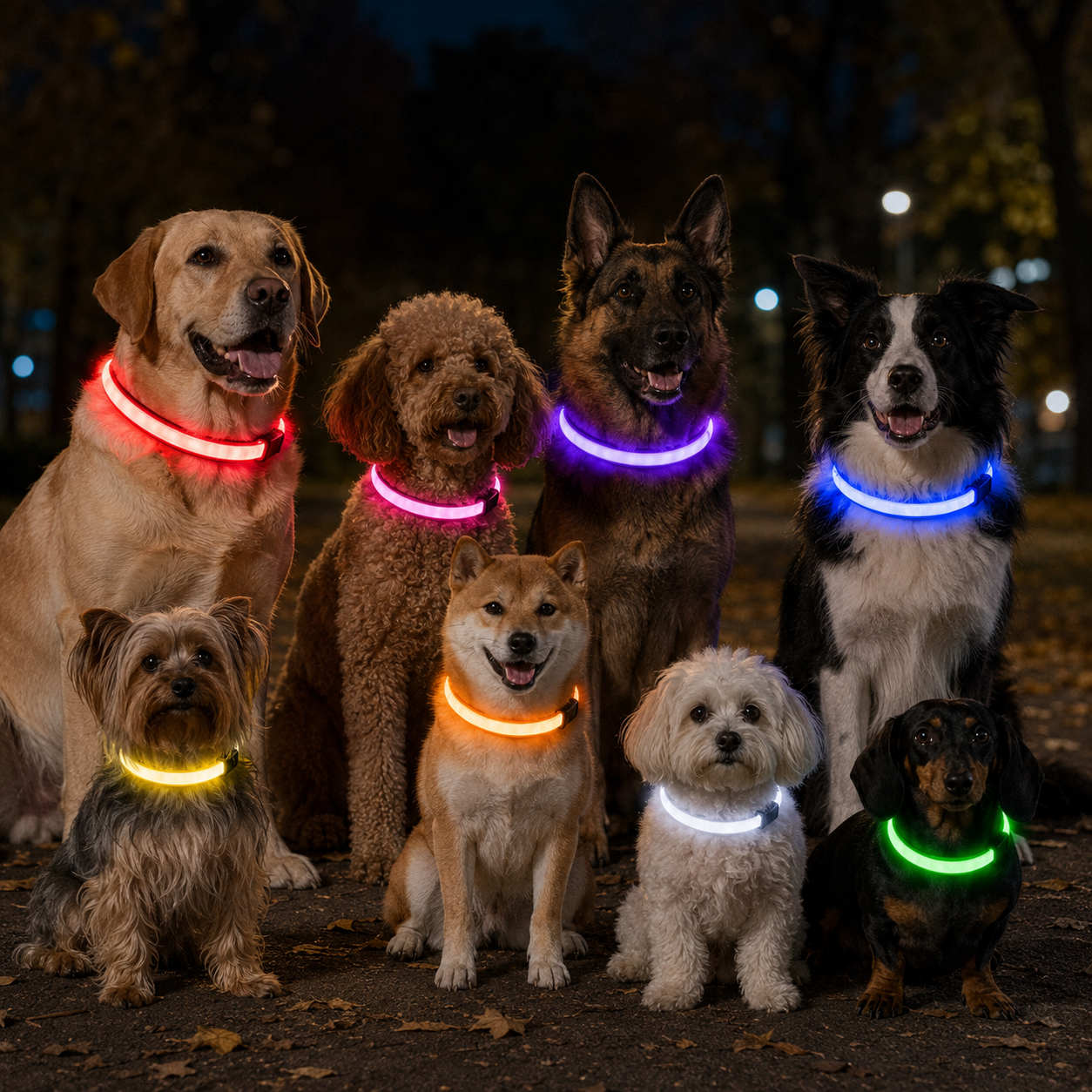 Rechargeable LED Dog Collar for Safer Night Walks
