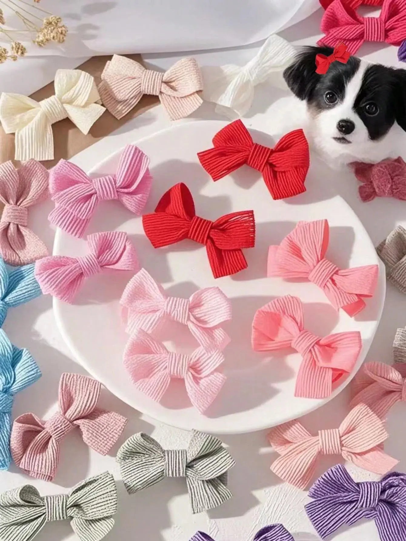 20 Pcs Adorable Pet Hair Bows & Headbands for Small Dogs - Perfect Grooming Accessories for Holidays, Parties, and Everyday Style!