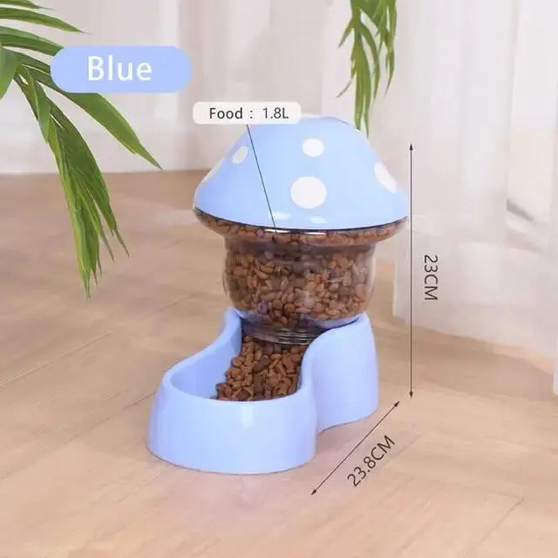 Smartpaws 1.8L Automatic Pet Feeder with Anti-Tipping Mushroom Bowl - Perfect for Mess-Free Mealtime!