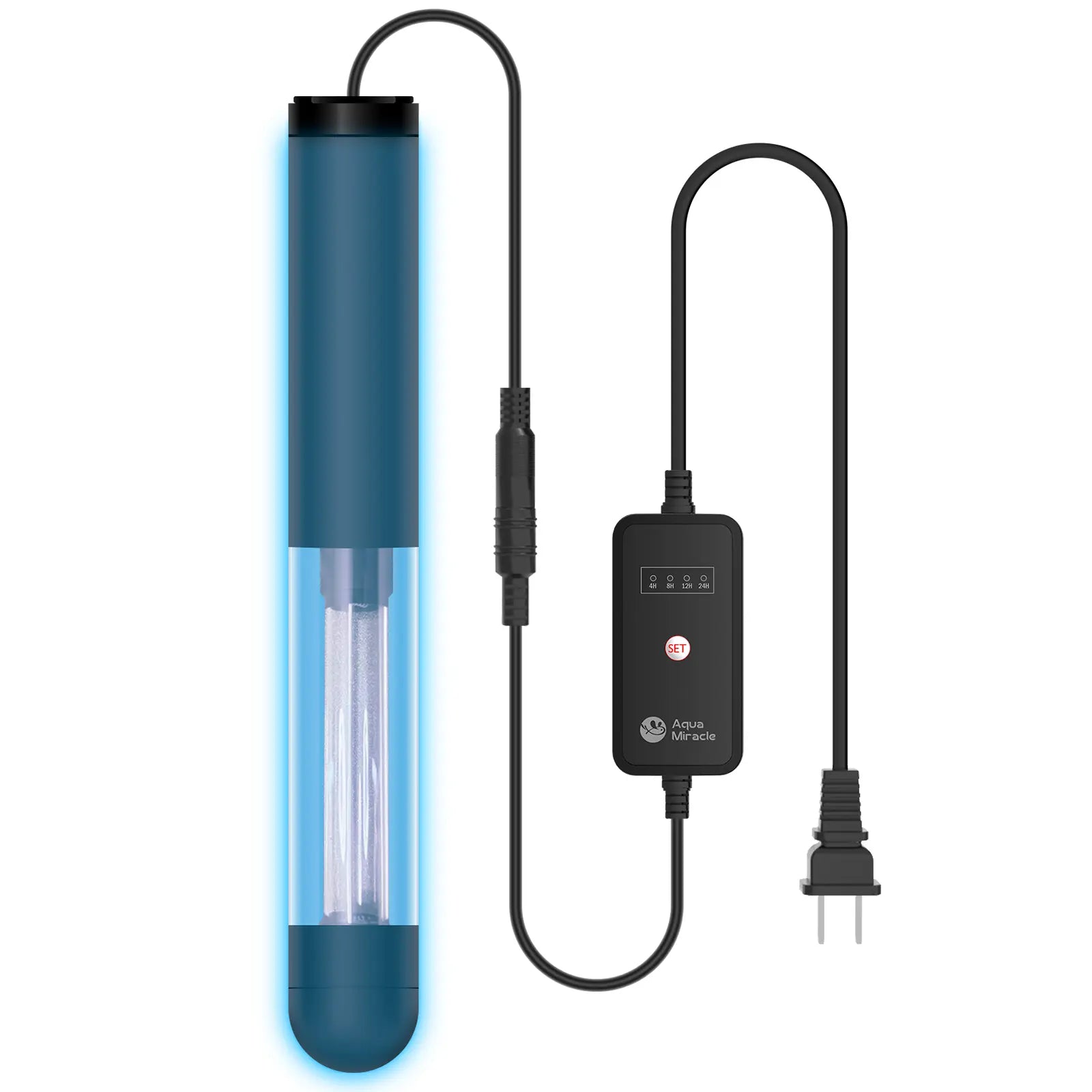 Aquamiracle U-V Light Aquarium Filter with Timer & Aeration - Perfect for Crystal Clear Fish Tanks and Turtles!