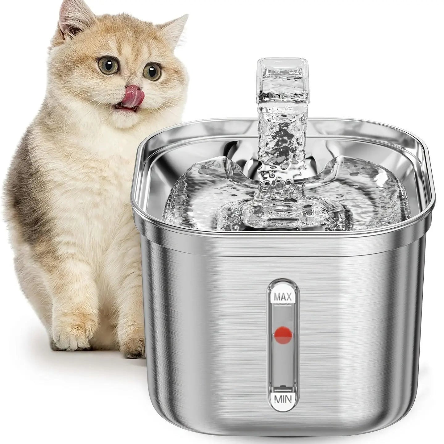Premium 74Oz Stainless Steel Automatic Pet Water Fountain - Ideal Cat & Dog Water Dispenser