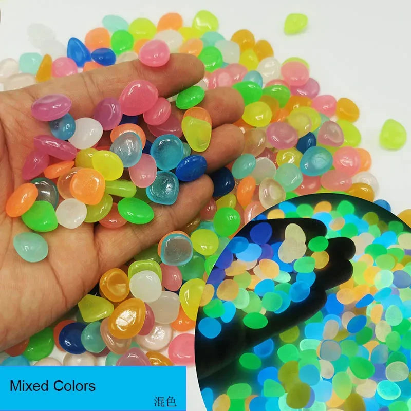 100 Pcs Luminous Rock, Stone Luminous Dark Garden Pebbles, Sidewalk Fish Tank Decoration, Aquariums, Fish Tanks Loom