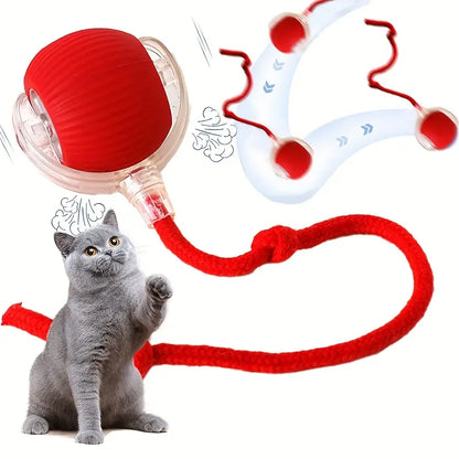 Interactive USB Rechargeable Cat Toy Ball with Colorful Lights - Automatic Fun for Indoor Kittens!