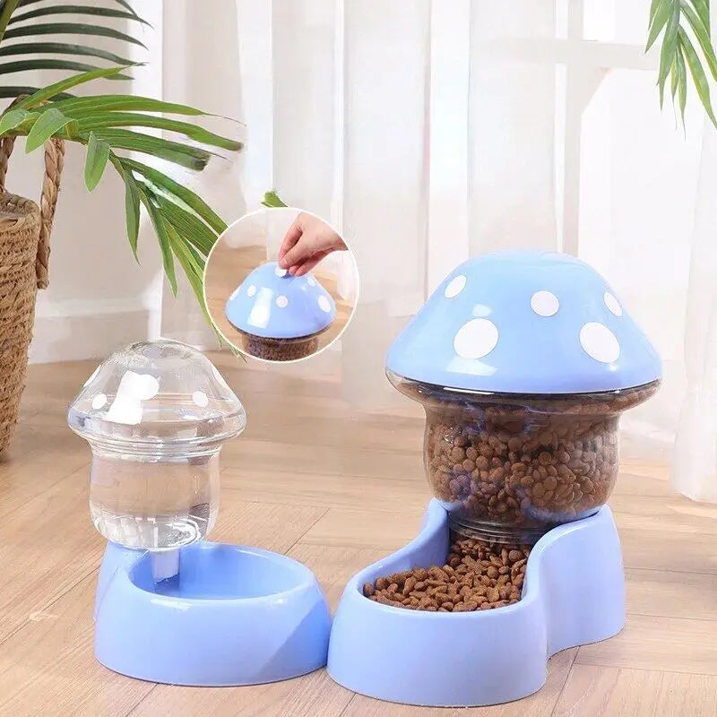 Smartpaws 1.8L Automatic Pet Feeder with Anti-Tipping Mushroom Bowl - Perfect for Mess-Free Mealtime!